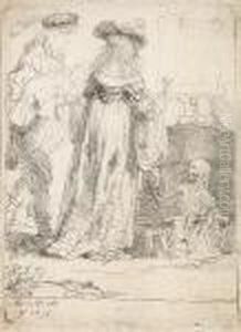 Death Appearing To A Wedded Couple From An Open Grave