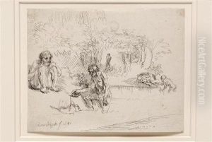 Los Banistas by Harmenszoon van Rijn Rembrandt
