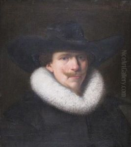 Portrait Of A Gentleman In A Ruff And Wide-brimmed Hat by Harmenszoon van Rijn Rembrandt