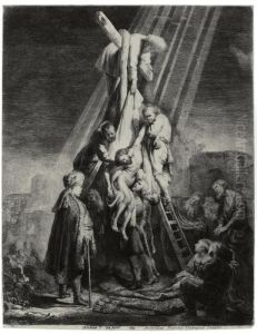 The Descent From The Cross: The Second Plate by Harmenszoon van Rijn Rembrandt