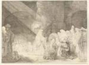 The Presentation In The Temple: Oblong Plate by Harmenszoon van Rijn Rembrandt