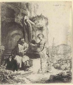 Christ And The Woman Of Samaria Among Ruins