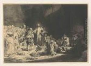 Christ Healing The Sick: 'the Hundred Guilder Print' by Harmenszoon van Rijn Rembrandt