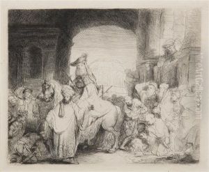 The Triumph Of Mordecai by Harmenszoon van Rijn Rembrandt