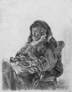 The Artist's Mother Seated, In Widow's Dress And Black Gloves