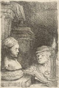 A Man Drawing From A Cast