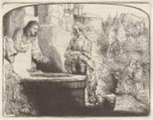 Christ And The Woman Of Samaria: An Arched Print