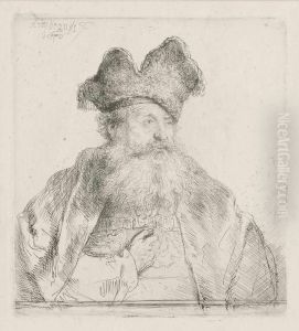 An Old Man With A Divided Fur Cap by Harmenszoon van Rijn Rembrandt