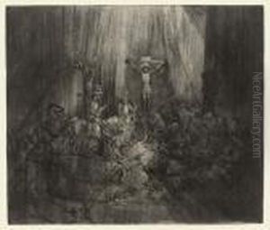 'the Three Crosses' by Harmenszoon van Rijn Rembrandt