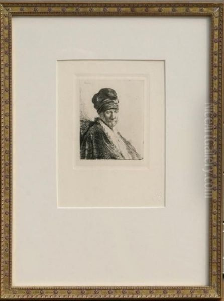 Bust Of A Man Wearing A High Cap - view 1