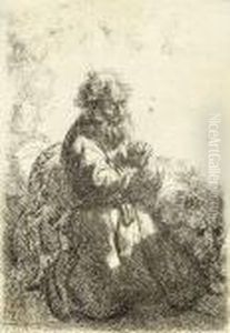St. Jerome Kneeling In Prayer by Harmenszoon van Rijn Rembrandt