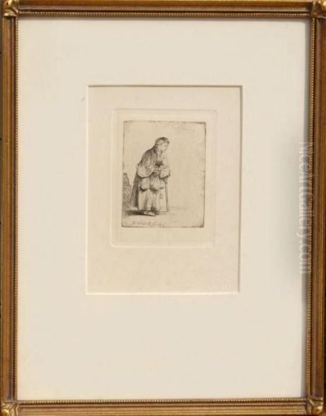 Beggar Woman Leaning On A Stick - view 1