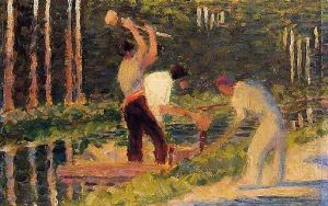 Men Laying Stakes