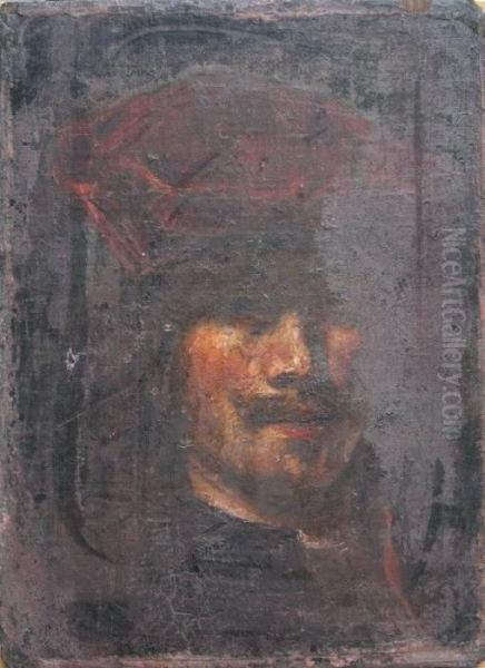 A Moustached Gentleman Wearing A Red Turban And Scarf - view 1