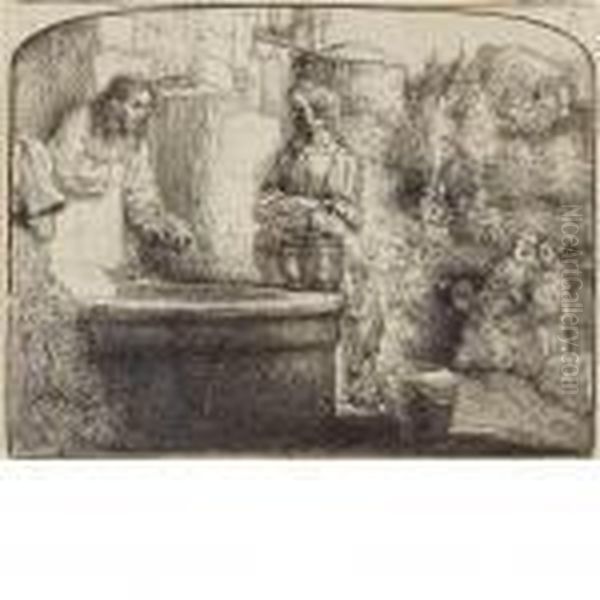 Christ And The Woman Of Samaria:
An Arched Print - view 1