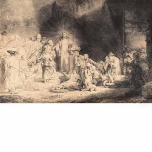 Christ Healing The Sick:
The Hundred Guilder Print by Harmenszoon van Rijn Rembrandt