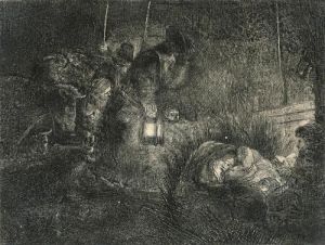 The Adoration Of The Shepherds: A Night Piece by Harmenszoon van Rijn Rembrandt
