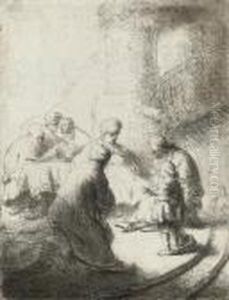 The Flight Into Egypt : A Night Piece by Harmenszoon van Rijn Rembrandt