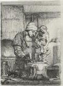 The Goldsmith; And Diana At The Bath by Harmenszoon van Rijn Rembrandt