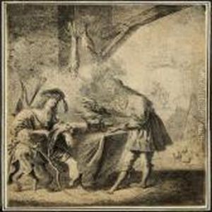 Hunter Taking A Rest At An Inn by Harmenszoon van Rijn Rembrandt