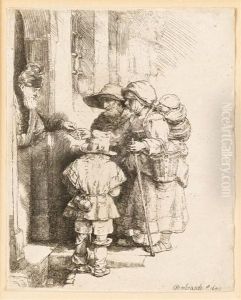 Beggars Receiving Alms At A Door