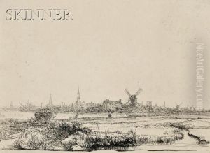 View Of Amsterdam From The Northwest by Harmenszoon van Rijn Rembrandt