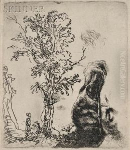 A Tree, And The Upper Part Of A Headof The Artist
Wearing A Velvet Cap A Tree, And The Upper Part Of A Headof The Artist
Wearing A Velvet Cap