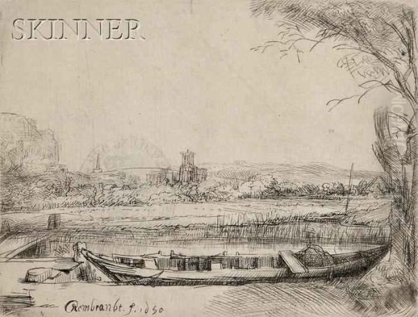 Canal With A Large Boat And Bridge - view 1
