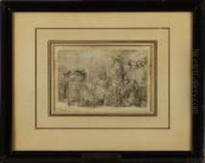 Christseated Disputing With The Doctors by Harmenszoon van Rijn Rembrandt
