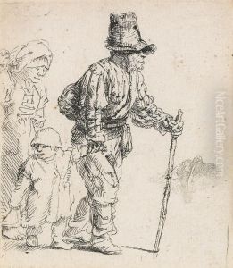 Peasant Family On The Tramp by Harmenszoon van Rijn Rembrandt