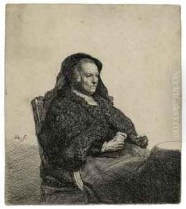 The Artist's Mother Seated At A Table Looking Right