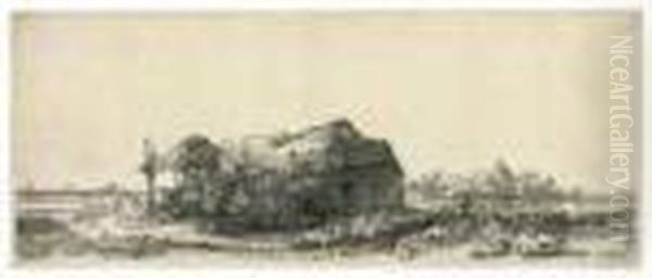 Landscape With A Cottage And Hay Barn: Oblong - view 1