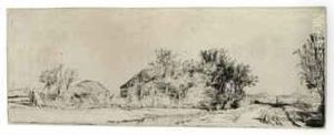 Landscape With A Road Beside A Canal by Harmenszoon van Rijn Rembrandt
