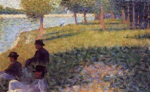 Three Men Seated by Georges Seurat