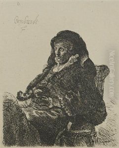 The Artist's Mother Seated, 
In Widow's Dress And Black Gloves