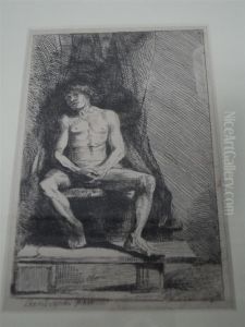 Seated Male by Harmenszoon van Rijn Rembrandt