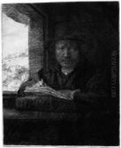 Selbstbildnis Am Fenster by Harmenszoon van Rijn Rembrandt