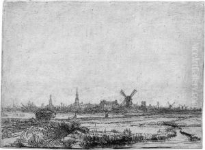 Ansicht Von Amsterdam by Harmenszoon van Rijn Rembrandt