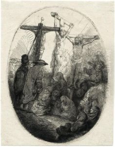 Christus Am Kreuz Zwischen Den Schachern