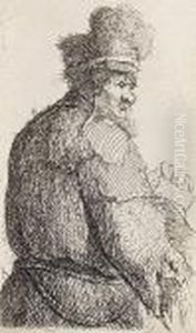 Vom Rucken Gesehener Greis, Halbfigur by Harmenszoon van Rijn Rembrandt
