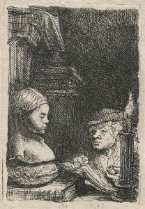 Man Drawing From A Cast