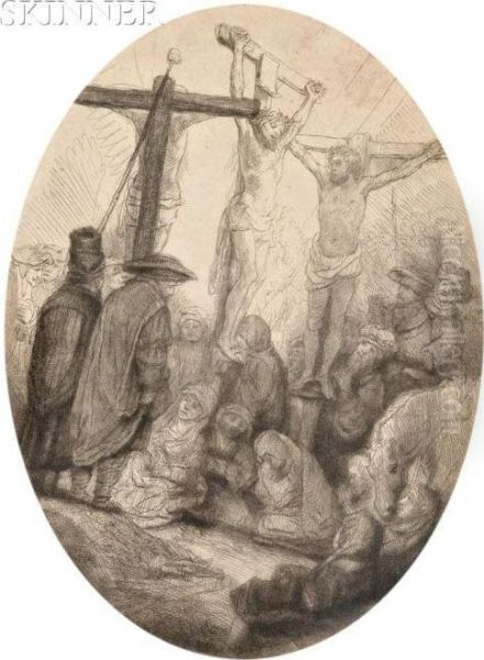 Christ Crucified Between The Two Thieves: An Ovalplate - view 1