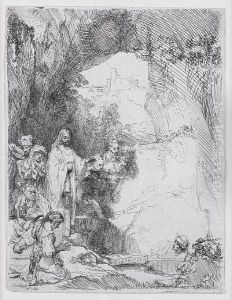Raising Of Lazarus, Small Plate by Harmenszoon van Rijn Rembrandt