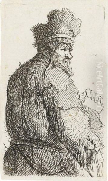 An Old Man Seen From Behind, Profile To Right: Half-figure - view 1