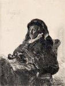Rembrandt's Mother In Widow's Dress And Black Gloves