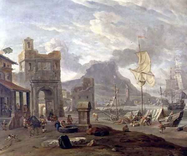 Sea Port with Large and Small Ships - view 1