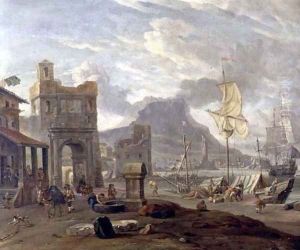Sea Port with Large and Small Ships by Abraham Storck