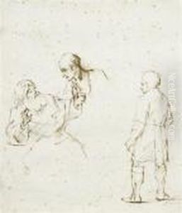 Study For Jacob, Who Is Brought The Blood-covered Coat by Harmenszoon van Rijn Rembrandt