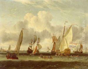 The IJ at Amsterdam Harbour by Abraham Storck