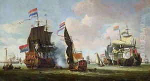 The Arrival of Michiel Adriaanszoon de Ruyter 1607-76 in Amsterdam by Abraham Storck